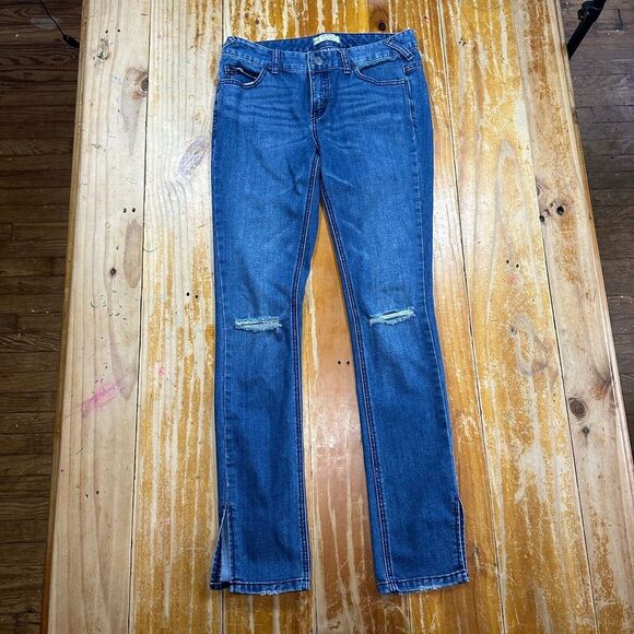 Free People Denim - Free People Jeans Womens 27 Blue Skinny Dark Wash Stretch Distressed